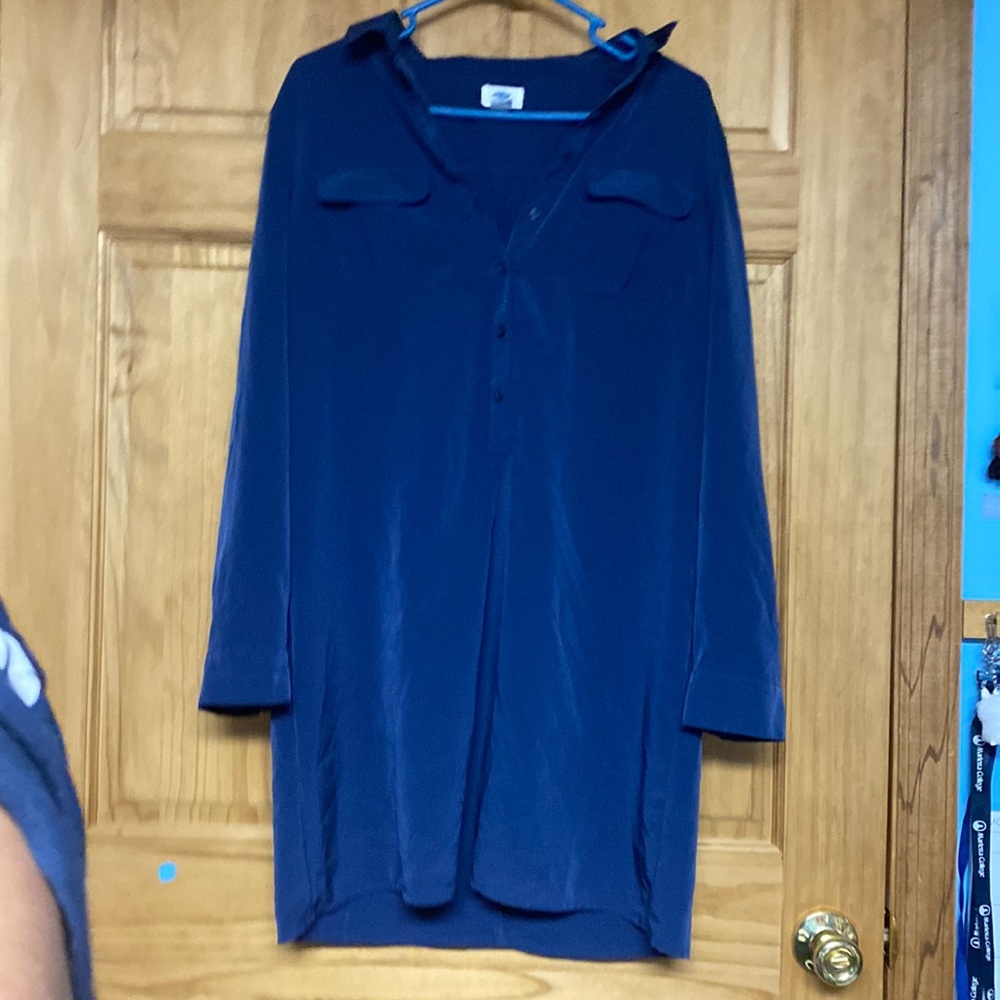 Button down blue dress